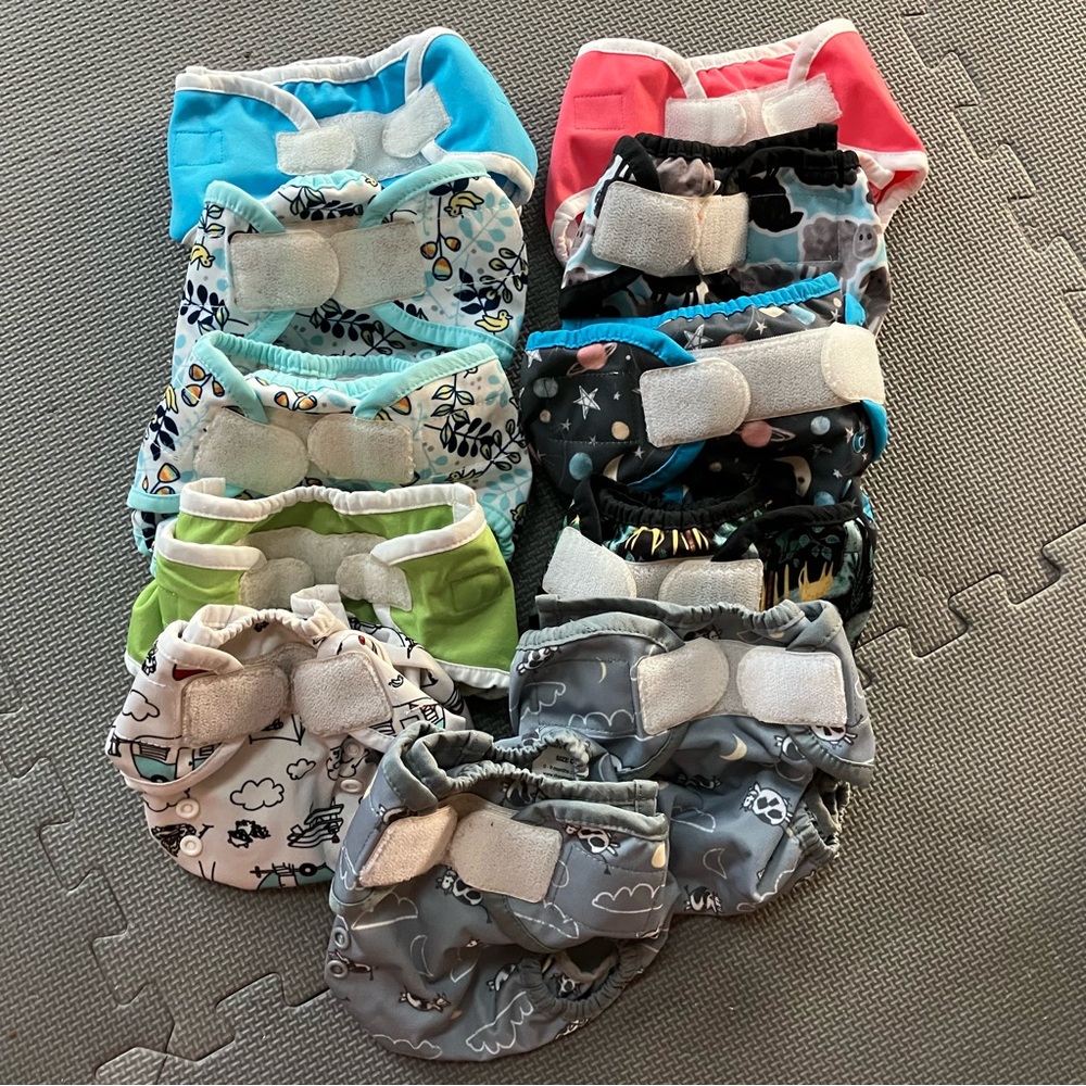 (11) Cloth Diaper Cover Set, Thirsties Duo Wrap Size 1
